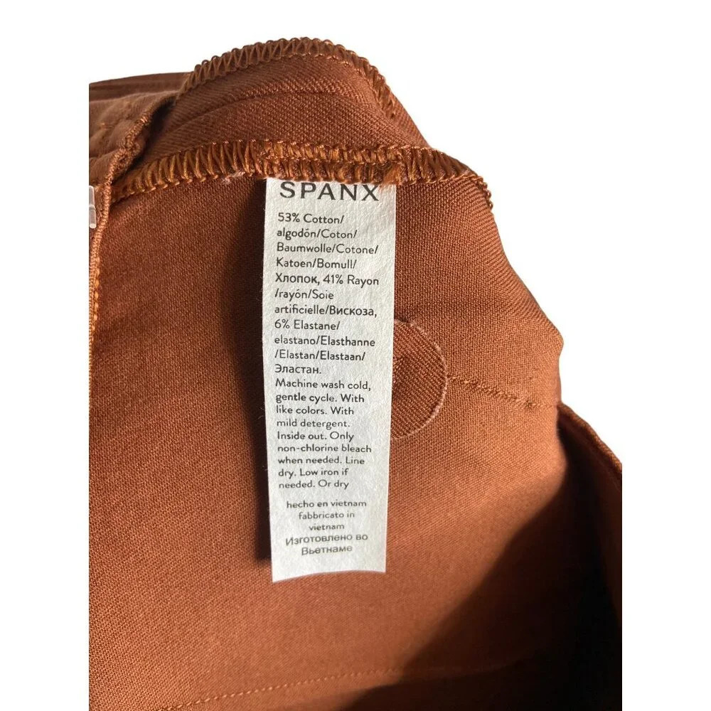 NWT SPANX Womens On The Go Ankle Slim Straight Pants Bronze Glow-sz Medium - Picture 10 of 10
